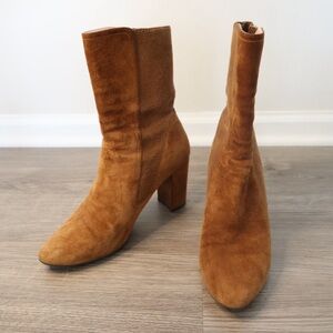Stuart Weitzman Cognac Suede Booties